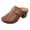 Brown, variant on Womens Chunky Heeled Sandals Mules Round Toe Slip On Slides Casual Comfy Shoes Adjustable Buckle Clogs Summer Non-Slip Shoes Fashion Outdoor Sandals