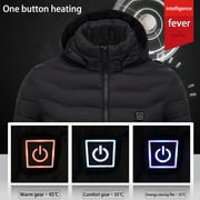8-Zone Heated Jacket USB Electric Hoodie Jacket Winter Warming Jacket Coat (Size - Large)
