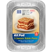 EZ Foil Disposable Steam Table Pans, Half-Size, 5 Count