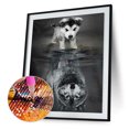 thumbnail image 1 of Cuadros Decorativos 5D diamante perro reflejado lobo bordado DIY punto de cruz decoración del hogar Ehuebsd Nuevos Originales, 1 of 7