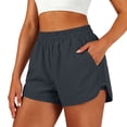 thumbnail image 2 of CQONEPT Women Running Shorts with Liner Womens 2 in 1 Athletic Shorts Quick Dry Shorts with Pockets for Walking Gym Hiking Dark Gray XXL, 2 of 7
