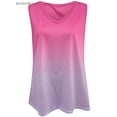 thumbnail image 4 of BadPiggies Womens Tank Tops V Neck Sleeveless Gradient T Shirts Summer Tunic Tops Blouse (XL, Pink), 4 of 5