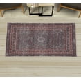 thumbnail image 1 of Oriental Decorative Rug, Vintage Design Antique Artwork Mandala Look Boho Floral Design Print, Quality Carpet for Bedroom Dorm and Living Room, 6 Sizes, Dark Mauve and Vermilion, by Ambesonne, 1 of 1