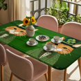 thumbnail image 3 of St. Patrick's Day Table Cloths for 5 Foot Rectangle Tables, Cute Kitten Cats Shamrock Leaf Wood Green Patio Waterproof Elastic Fitted Tablecloths, Washable Rectangular Table Cover for Camping, 3 of 8