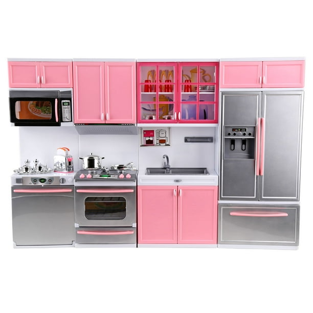 Urban Kit Deluxe Modern Kitchen Playset | Battery Operated Toy Kitchen |  Mini Kitchen playset | Dollhouse Kitchen Furniture | Battery Kitchen |  Deluxe 