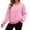 Pink, variant on Cmfcve Women’s Plus Size Sweatshirts Striped Color Block Crew Neck Pullover Tops Long Sleeve Casual Shirts