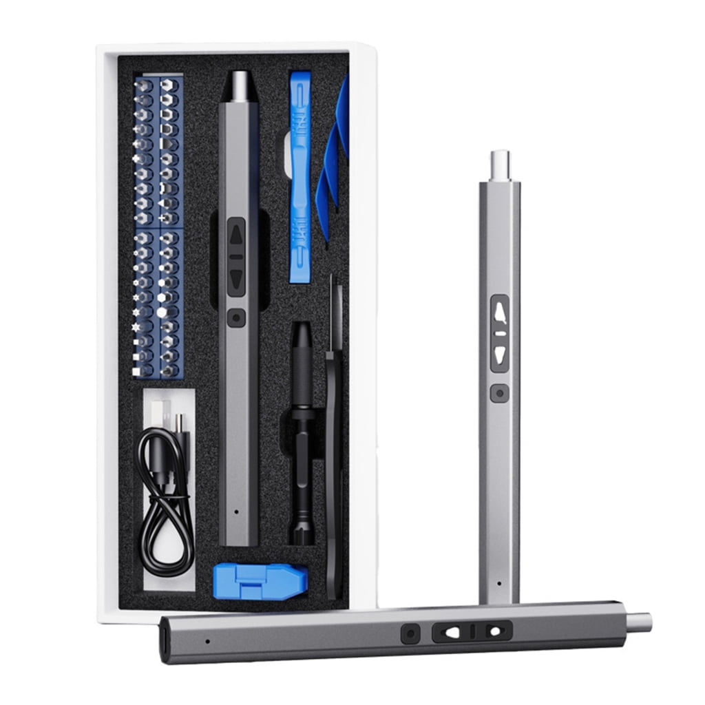 28 In 1 Electric Screwdriver Set Rechargeable Lithium Batteries USB Charging Mini Portable Screwdriver Kit With LED Light For Home Repair