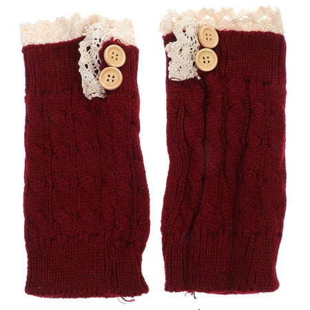 

NUOLUX 1 Pair Twisted Wool Short Sockss Knitted Boot Lace Socks for Winter Autumn