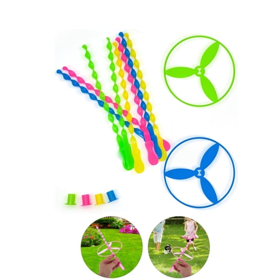 Flying Disc Plastic ,Set of 50 Twisty Pull String Flying Saucer,Random Color Party Favor Gift