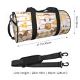 thumbnail image 2 of Rocae Cute Bee Gnome Print Round Travel Duffel Bag and Fitness Bag, Women's Waterproof Weekend Tote, Men's Travel and Fitness Essentials, 2 of 8