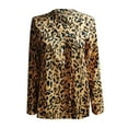 thumbnail image 3 of Women`s Exquisite Classic Smooth Round Collar Printing Long Sleeve 100%Polyester Blouse(Yellow,M), 3 of 4
