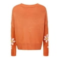 thumbnail image 7 of Baberdicy Cardigan Sweater Women's Sweater 2023 Fall Long Sleeve Casual Print Jumper Knitted Cardigan Loose Preppy Sweater Cardigan Women's Cardigans Orange, 7 of 7