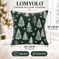 thumbnail image 2 of LOMYOLO Christmas Throw Pillow Covers Set of 2, 20x20IN Chenille Double Side Xmas Decorative Pillow Covers Soft Farmhouse Holiday Cushion Covers for Sofa Couch Bed, Christmas Tree Reindeer Snowflake, 2 of 8