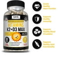 thumbnail image 6 of Vitamin K2 (MK7) with D3 5000 IU Supplement, Bioperine Capsules, Immune Health, 60 Capsules, 6 of 6