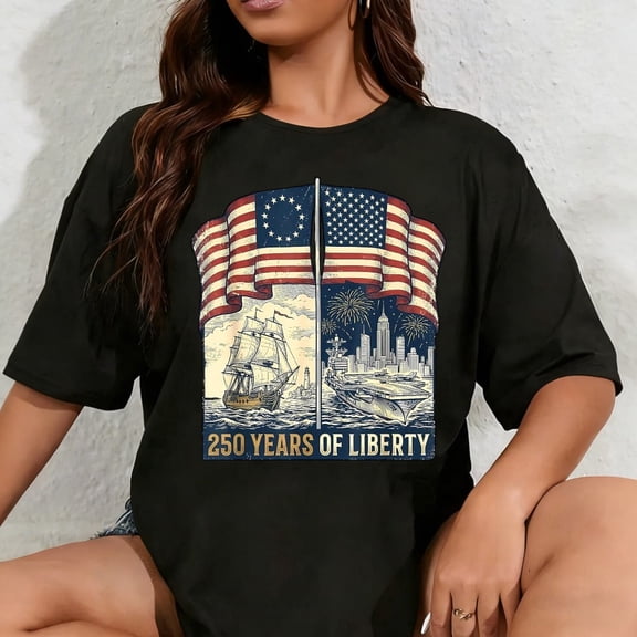 100% Cotton Unisex Vintage 250 Years American 1776-2026 250th Birthday USA T-Shirt