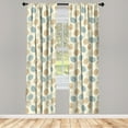 thumbnail image 5 of Ambesonne Easter Window Curtains, Boho Inspired Egg Motifs, Each 28" W x 84" L, Pale Yellow Slate Blue, 5 of 5