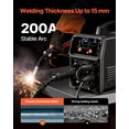 thumbnail image 3 of VEVOR Pro MIG Welder, 200A Pluse Mig Welding Machine, 5-in-1 Synergic Welder Machine MIG Pluse/Gas MIG/Flux Core MIG/Stick/Lift TIG, 110V/220V Dual Voltage Aluminum Mig Welder with LCD Screen Display, 3 of 9