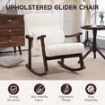 thumbnail image 6 of Upholstered Rocking Chair with Massage Lumbar Support,Page 2 Glider Chair with Side Pocket, Nursery Rocker with High Backrest,Rubber Wood Legs, Rocking Accent Armchair for Living Room Bedroom Nursery, 6 of 7