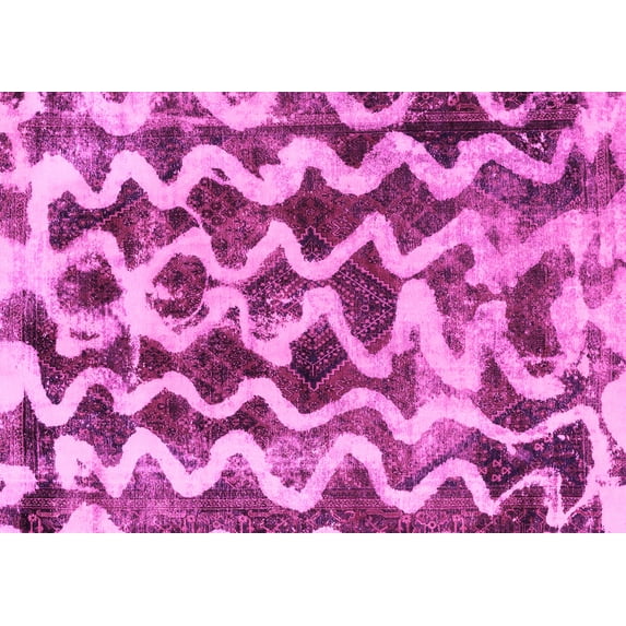 Ahgly Company Indoor Rectangle Abstract Pink Modern Area Rugs, 8' x 12'