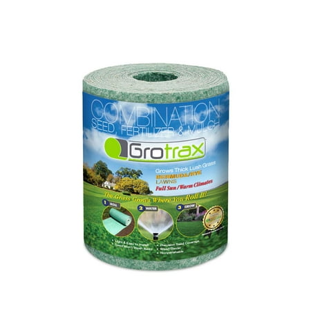 As Seen on TV Grotrax Patch N Repair All-in-One Bermuda/Rye Grass Seed Mat Roll for Lawn Spots, High Traffic Areas and Lawn Repairs and Ideal for Hot and Drought Condition, 20 (Best Grass For Desert Areas)