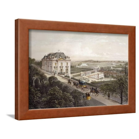 View Terrace - View from Upper Terrace at Meudon, France 19th Century Engraving Framed Print Wall Art