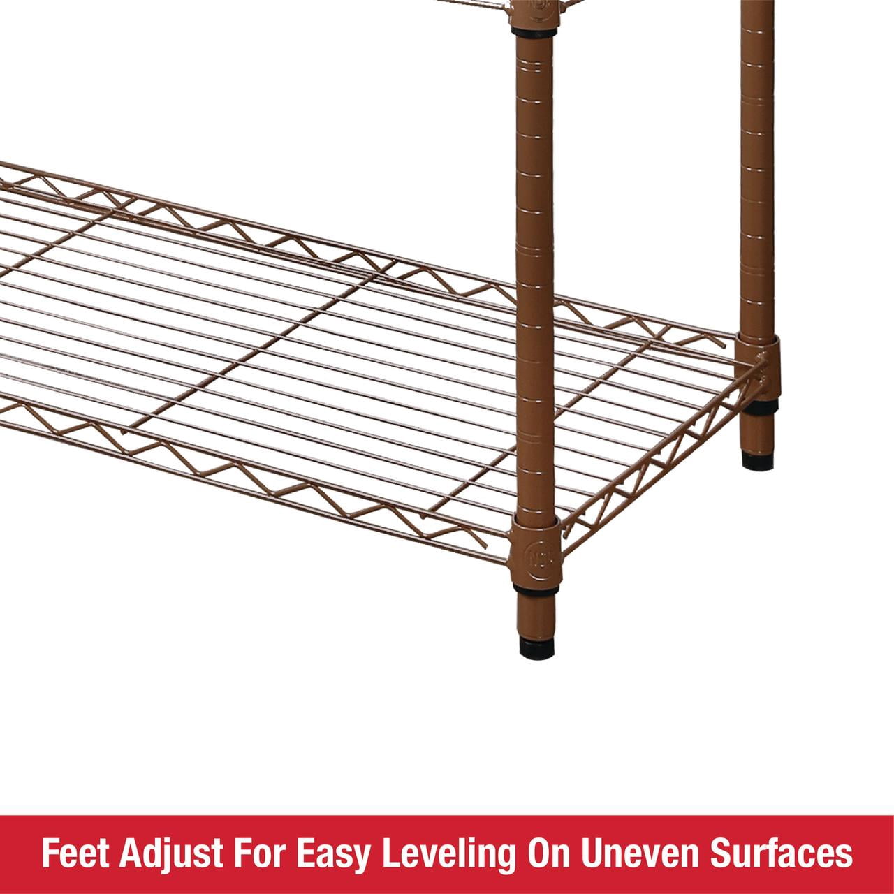 Rubbermaid 5-Tier Heavy Duty Rubbed Bronze Wire Shelving Unit, 1250lb Capacity
