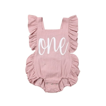 

Bmnmsl Baby Girl Sleeveless One Birthday Romper Outfit
