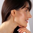 thumbnail image 5 of Humble Chic Geometric Marquise Threader Hoops - 925 Sterling Silver Plated, 2.3", 5 of 9