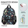 thumbnail image 5 of DarkBlue Dinosaurs AstronautHelmets Pattern Cute School Backpack Bag for School with Padded Back and Adjustable Shoulder Straps 15.25"x11.5"x5.25", 5 of 5