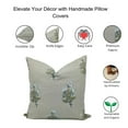 thumbnail image 4 of Fabdivine Pure Linen Hand Block Print Decorative Throw Pillow Cover , 20"X20", White, 4 of 5