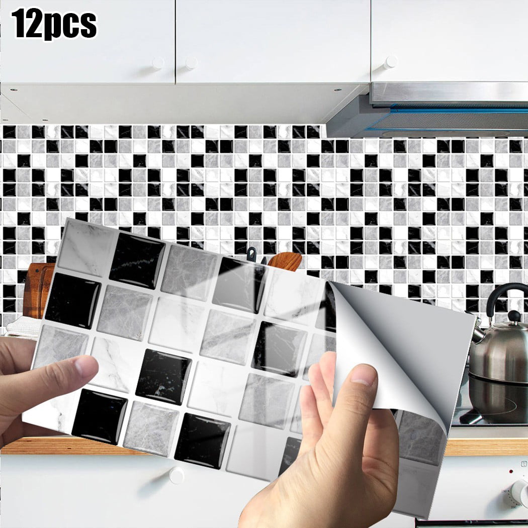 DIY Mosaic 3D Self-Adhesive Wall Tile Sticker Vinyl Bathroom Kitchen Home Decor