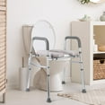 thumbnail image 6 of Furvclv Raised Toilet Seat, 350lbs Stand Alone Homecare Commode Bathroom Assist Frame for Elderly, Handicapped, Disabled, Adjustable Height, Padded Seat, 6 of 7