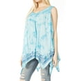 thumbnail image 3 of Sakkas Ligia Womne's Sleeveless Classic Casual Tank Top Loose Fit Summer Tie Dye - Light Blue - One Size, 3 of 5