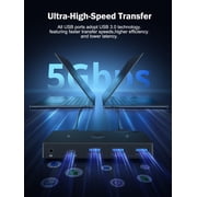 Lemorele USB 3.0 Switch, 2 PCs to Share Multiple Devices, 2-in 5-out KVM Switch, One-button Switching, USB 3.0 Sharing Switcher Hub for Windows/Mac/Linux/Android,Plug & Play