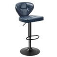 thumbnail image 2 of Daluvenix Bar Stools with Back Sets of 2 ,Modern Barstools Adjustable Faux Leather Upholstered Swivel Bar Stools, Counter Height Bar Chairs with Back for Kitchen Island,Blue, 2 of 7