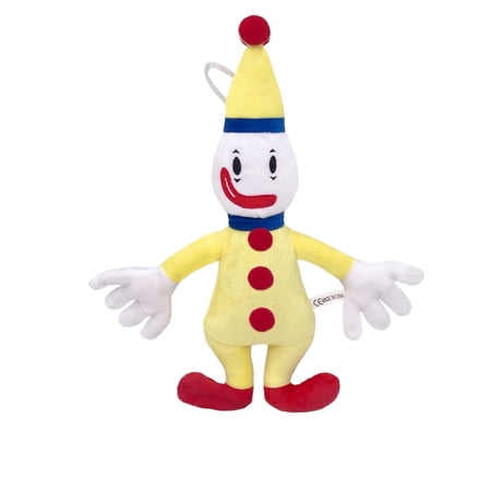 Circus Kaufmo Plush Toy 13 Inch Yellow Clown Stuffed Doll Cute Cartoon Jester Figure with Yellow Hat Red Buttons Soft Plushies Gift for Kids Animation Fans Collectible
