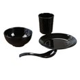 thumbnail image 1 of Conjunto de Vajilla de Servicio para 4 Incluye Platos de Cena Redonda Sopa Cereal Tazones Universal - Negro 3, tal se describe Baoblaze Vajilla, 1 of 5