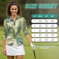thumbnail image 7 of Uorisanigo Hawaiian Leaf Womens Golf Shirt Soft Washable Women's 3/4 Sleeve Golf Top with Zipper Comfortable Polyester Spandex Fabric Workout Sports Pullover Tennis Tops Size XL, 7 of 7