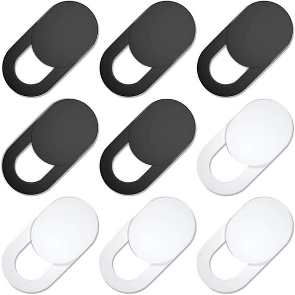 Camera Cover Slide, Webcam Cover Slider, Smartphone Webcam Sticker, Laptop Camera Cover, Camera Blocker Protect Privacy Perfect Laptop Camera Cover for Phone, Tablet, Laptop (5*black&4*white)