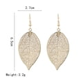 thumbnail image 3 of EeaseMX 1 par de elegantes pendientes de hoja dorados, nuevo diseño, aretes huecos bohemios, joyería para mujer, 3 of 7