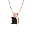 thumbnail image 2 of Clara Pucci 18K Rose Solid Hypoallergenic Gold 2.5Ct Natural Onyx Princess Cut Solitaire Designer Necklace Pendant For July, 2 of 7