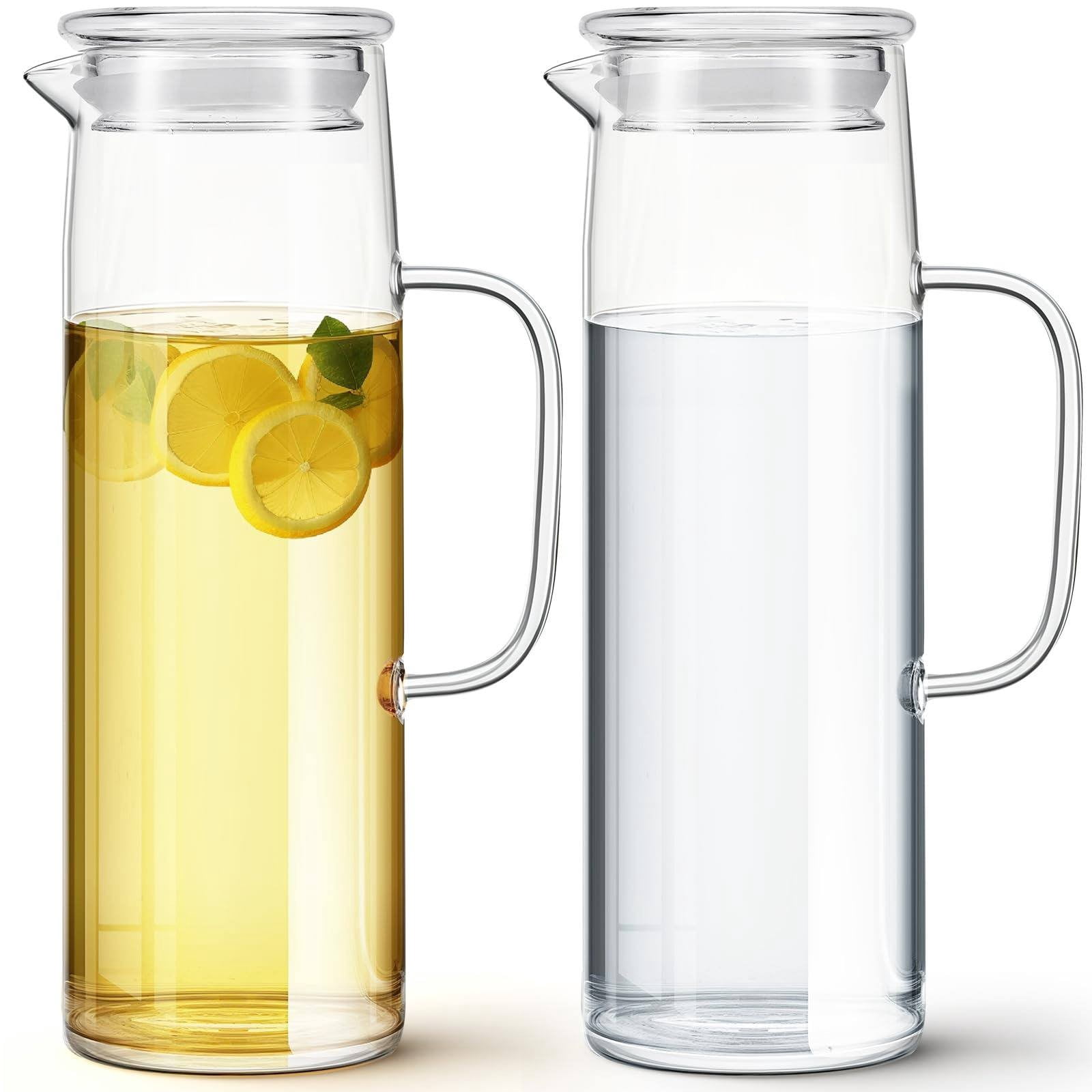 XKHBDL Portable Container Water Bottle with Bamboo Lid - Eco Friendly & BPA Free Borosilicate Glass Infuser Bottle - Leak Free Design - for Storage, Everyday Use and Non-Toxic Hydration