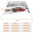 thumbnail image 5 of Christmas Throw Blanket Winter Holiday Snow Red Truck and Dog Fannel Blanket Soft Plush Warm Throw Blanket (White, 50" x 60"), 5 of 7