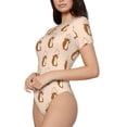 thumbnail image 2 of Naloa Cute Squirrel Women's Short-Sleeved Onesie, One-Piece Swimsuit for Parties, dates, clubs - Small, 2 of 9