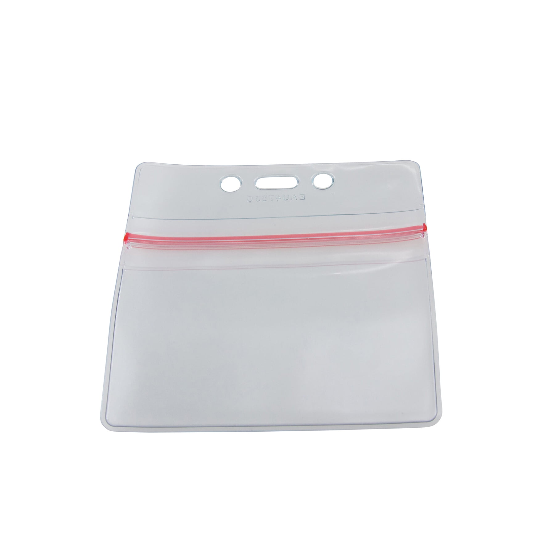 SICURIX Zip Closure Sealable ID Badge Holders, Horizontal, Clear, Pack of 50