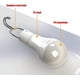 thumbnail image 4 of Bombilla LED alimentada por energía solar: linterna portátil con carga USB, lámpara de lectura para interiores, oficina, cocina, con panel solar, 2 lámparas, 4 of 5