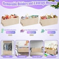 thumbnail image 5 of Extra Large Toy Storage Box with Lid Divider, Sturdy Collapsible Toys Organizer Chest Kids Storage Bins Boxes Baskets for Boys, Girls, Nursery, Bedroom, Living Room, Playroom, 40"x14"x16", Beige, 5 of 10