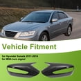thumbnail image 2 of Reemplazo de tapa de espejo lateral izquierdo y derecho ABS negro para Hyundai Sonata 2011-2014 Ox Horn con luz de señal de giro, 2 of 7
