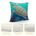 thumbnail image 4 of COMIO   Blue Ocean Pillow Covers Vintage Sea Turtle Starfish Sea Horse Shell Decorative Pillows Cover Beach Coastal Theme Pillow Cases Cushion Cover Outdoor Decor, 4 of 5