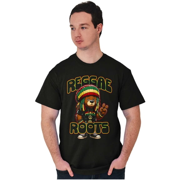Reggae Roots Rastafari Teddy Bear Plus Size Crewneck Graphic Tee Shirt Brisco Brands 5X